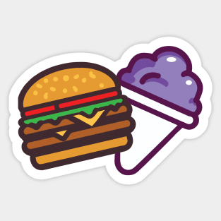 Burger and a Grape Snow Cone Sticker